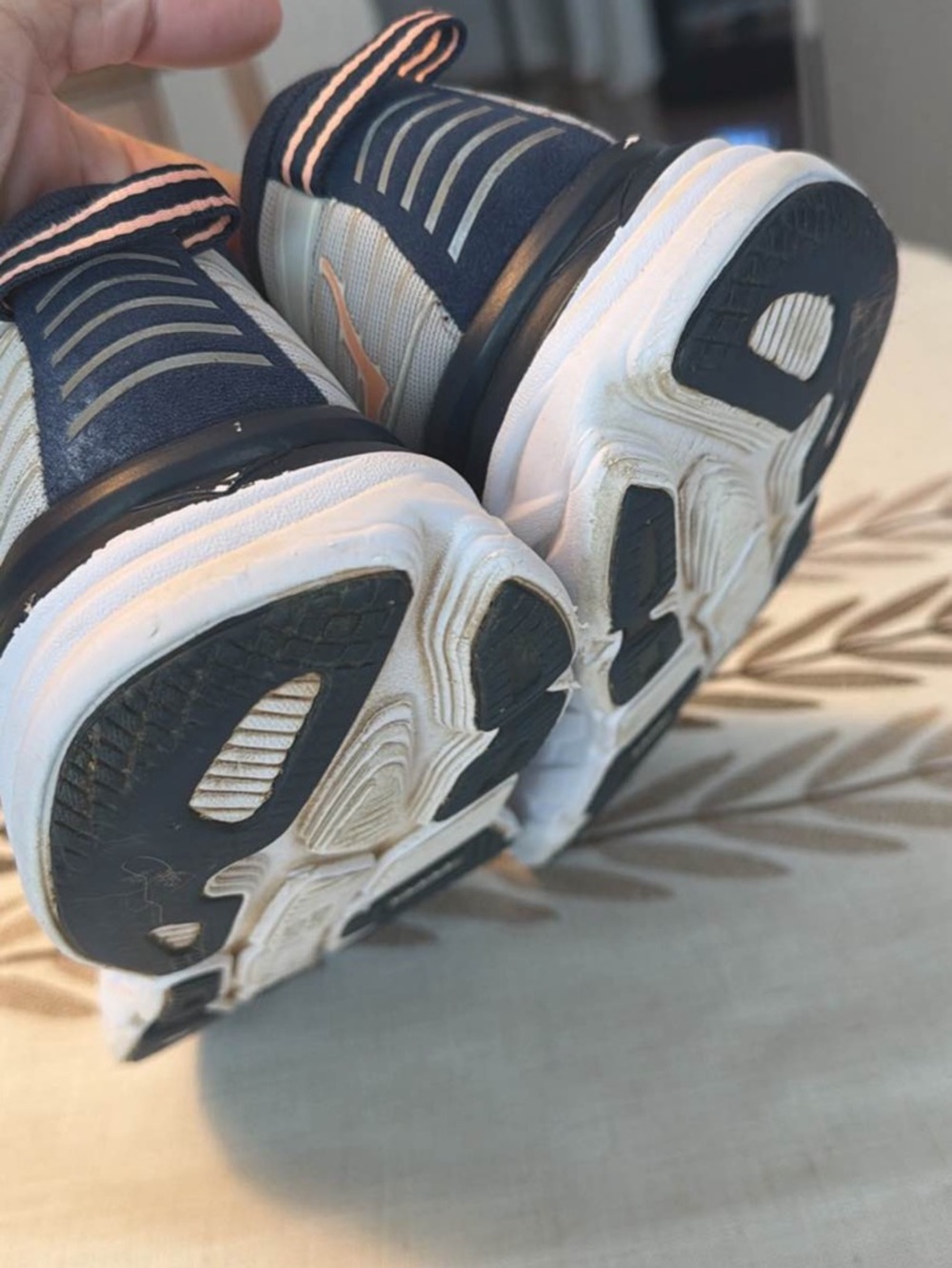 Hoka One One Dark Gray and Blue Logo Running Shoes - Picture 4 of 7